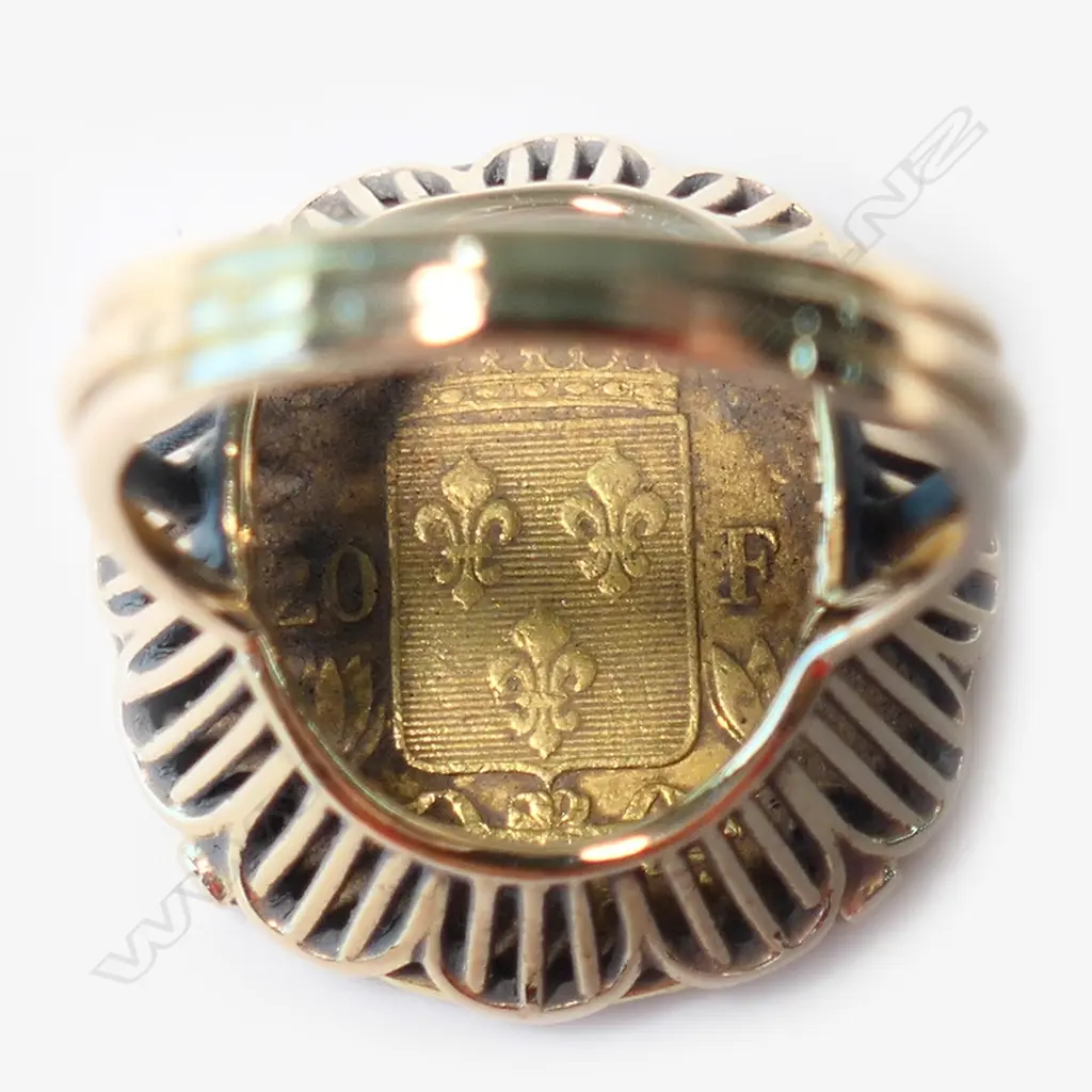 A 21ct gold 1819 French 20 Franc coin, Image 1++