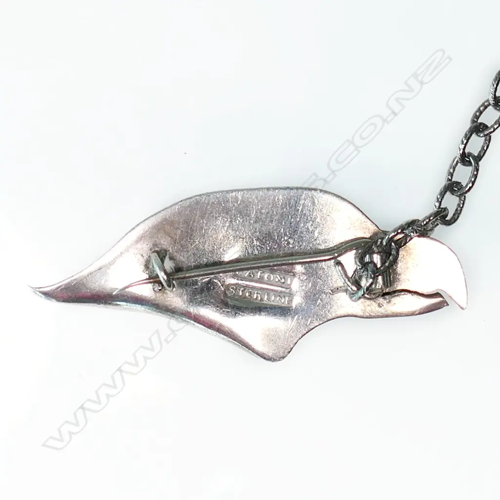 Tony Buller (Patoni) NZ silver falcon head brooch, Image 1++
