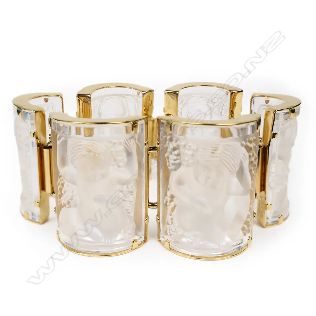 A Lalique ‘Nysa’ crystal panel cuff bracelet, Image 1++