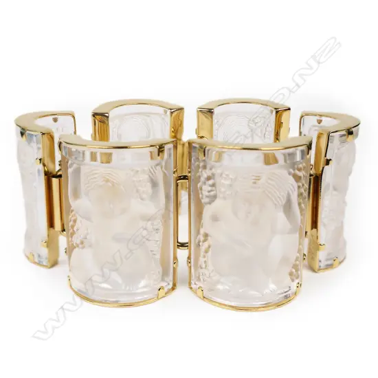 A Lalique ‘Nysa’ crystal panel cuff bracelet,