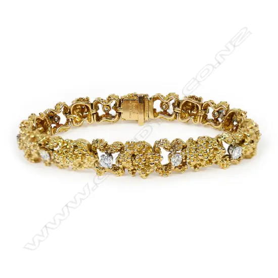An 18ct gold and diamond bracelet,