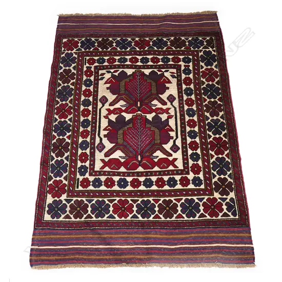 A hand knotted Afghan Burjusta carpet,