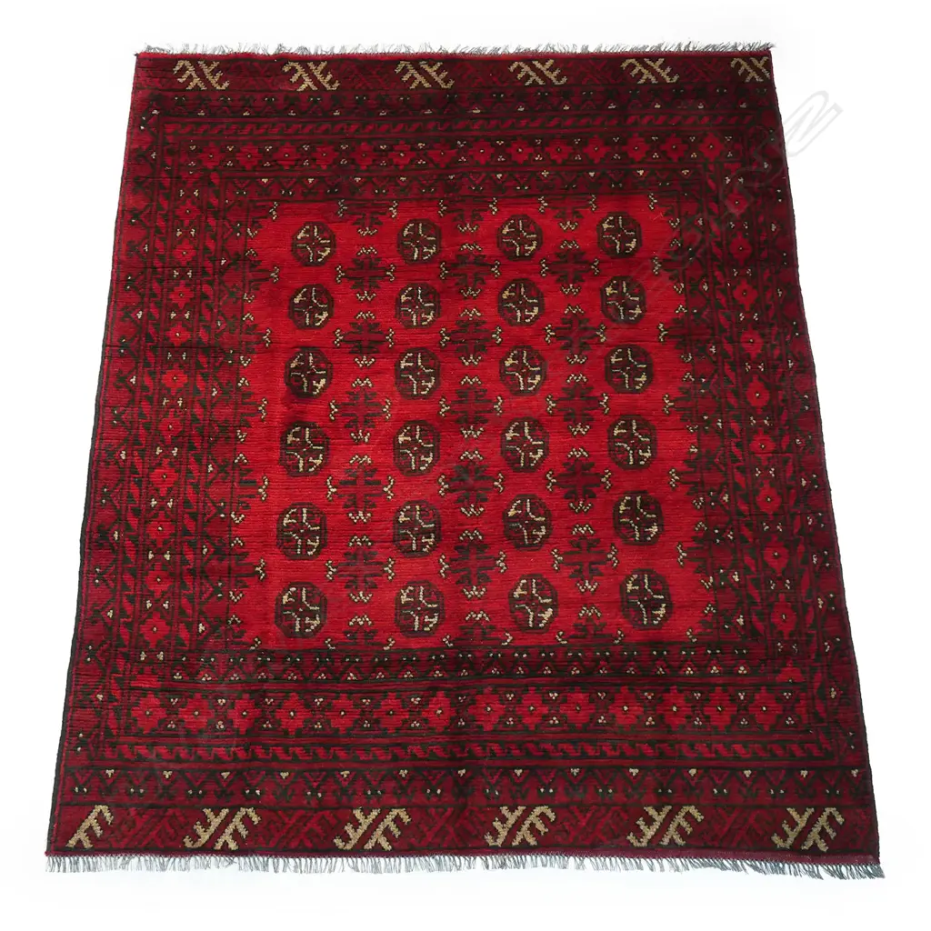 #An Afghan Turkman hand knotted wool pile carpet Image 1++