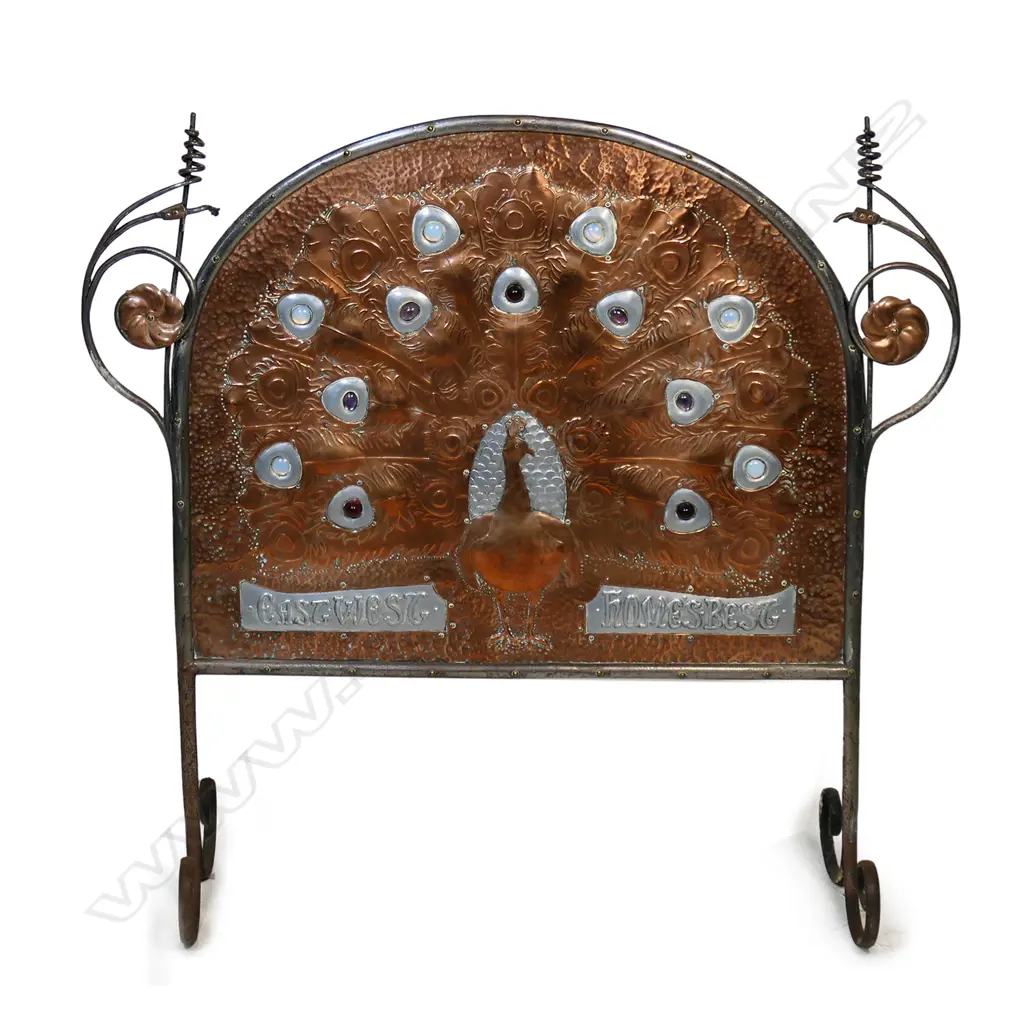 An Arts and Crafts copper and wrought iron fire screen, Image 1++