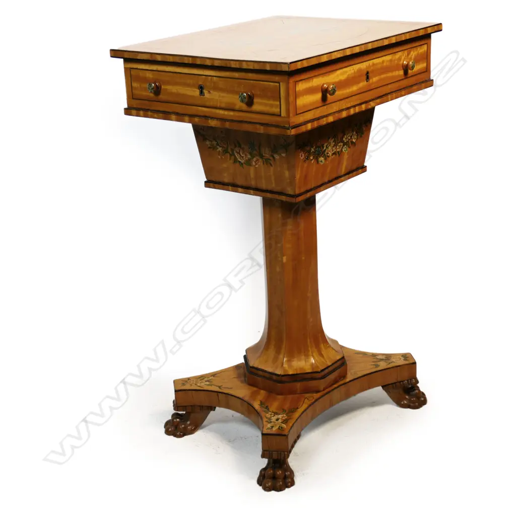 A quality Victorian satinwood workbox, Image 1++