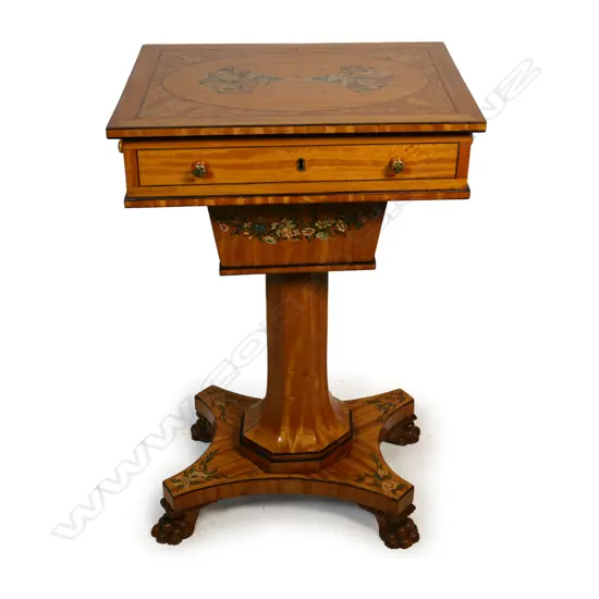 A quality Victorian satinwood workbox,