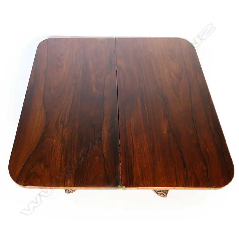 A Regency rosewood flap top supper table, Image 1++