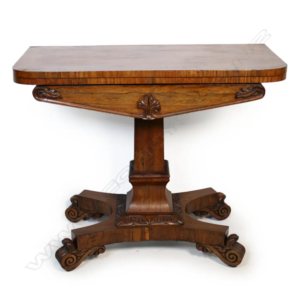 A Regency rosewood flap top supper table, Image 1++