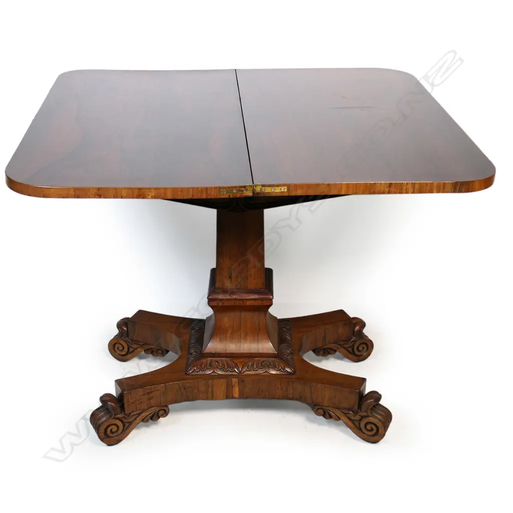 A Regency rosewood flap top supper table, Image 1++