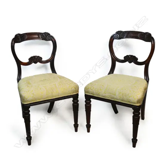 A pair of William IV rosewood dining chairs,