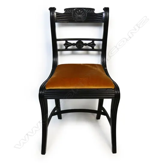 A uncommon Regency solid ebony side chair,