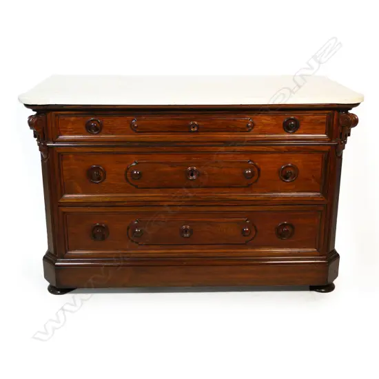 A substantial Victorian mahogany three drawer chest,