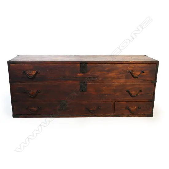 An uncommon Japanese Edo period Katana Dansu (katana sword chest),