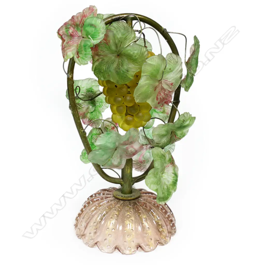 A vintage Murano glass grape table lamp, Image 1++