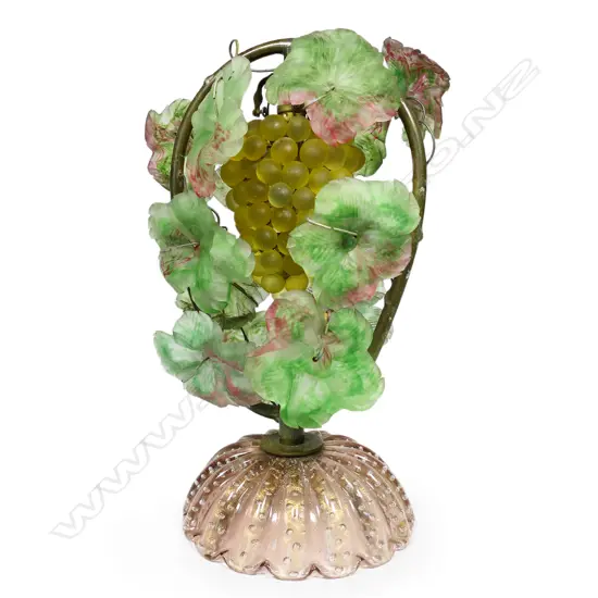 A vintage Murano glass grape table lamp,