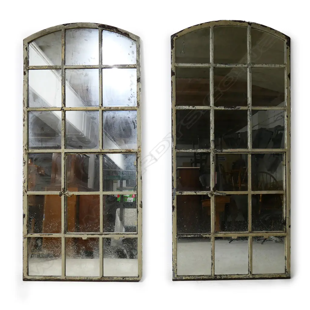 A pair of large French cast iron mirror windows, Image 1++