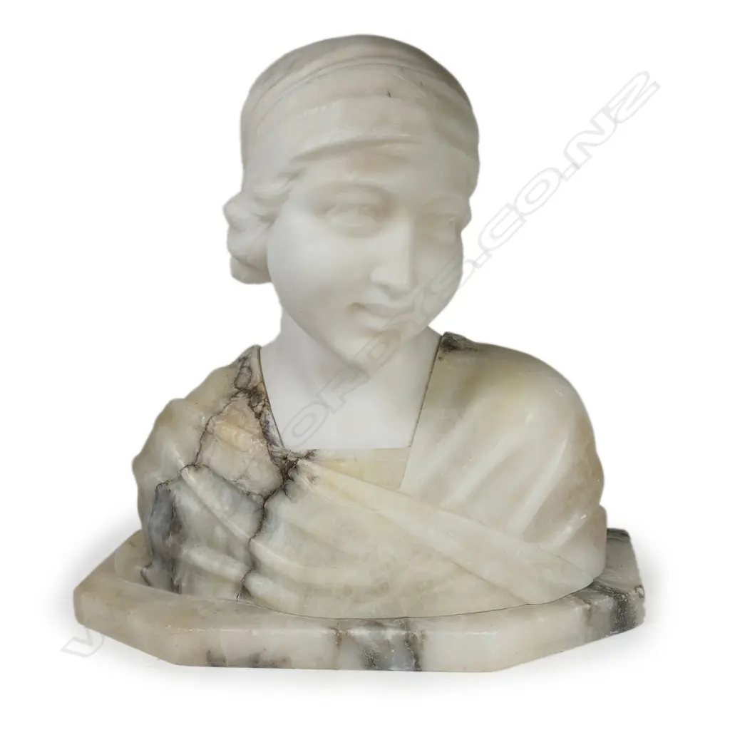 An early 1900s marble and alabaster bust, Image 1++