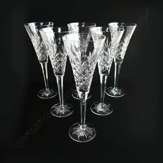 A set of six Waterford champagne toasting glasses,