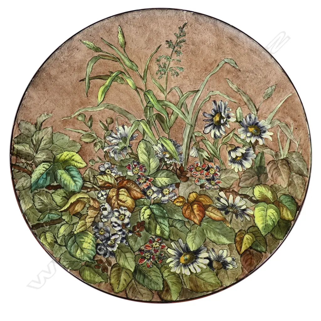 A large and impressive Doulton Lambeth faience charger, Image 1++