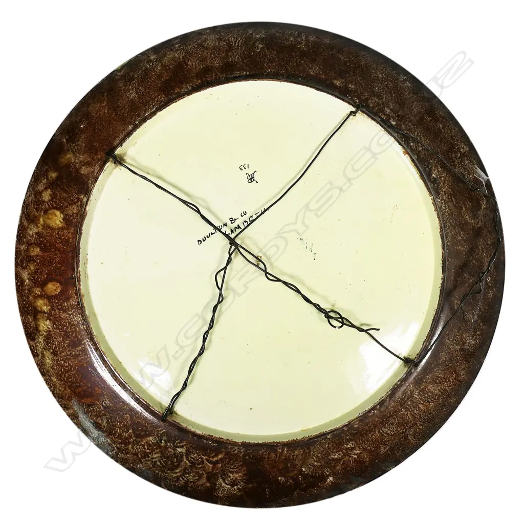 A large and impressive Doulton Lambeth faience charger, Image 1++