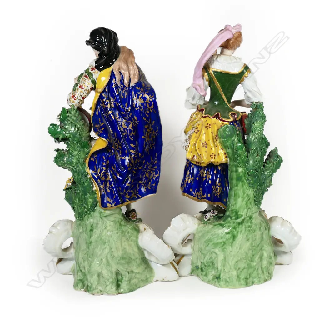 A pair of early 19thC Derby (Bloor Period) porcelain figurines, Image 1++