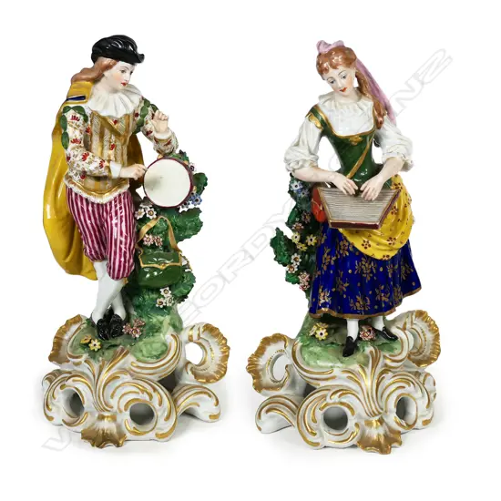 A pair of early 19thC Derby (Bloor Period) porcelain figurines,