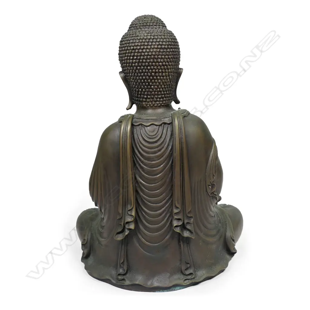 A finely cast 20thC bronze seated Buddha, Image 1++