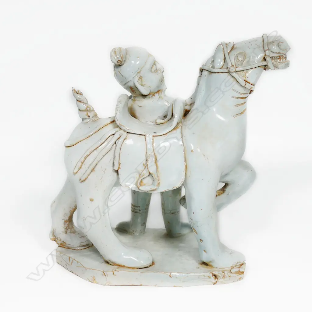 Chinese Ming Dynasty style porcelain figure of an archer with horse, Image 1++