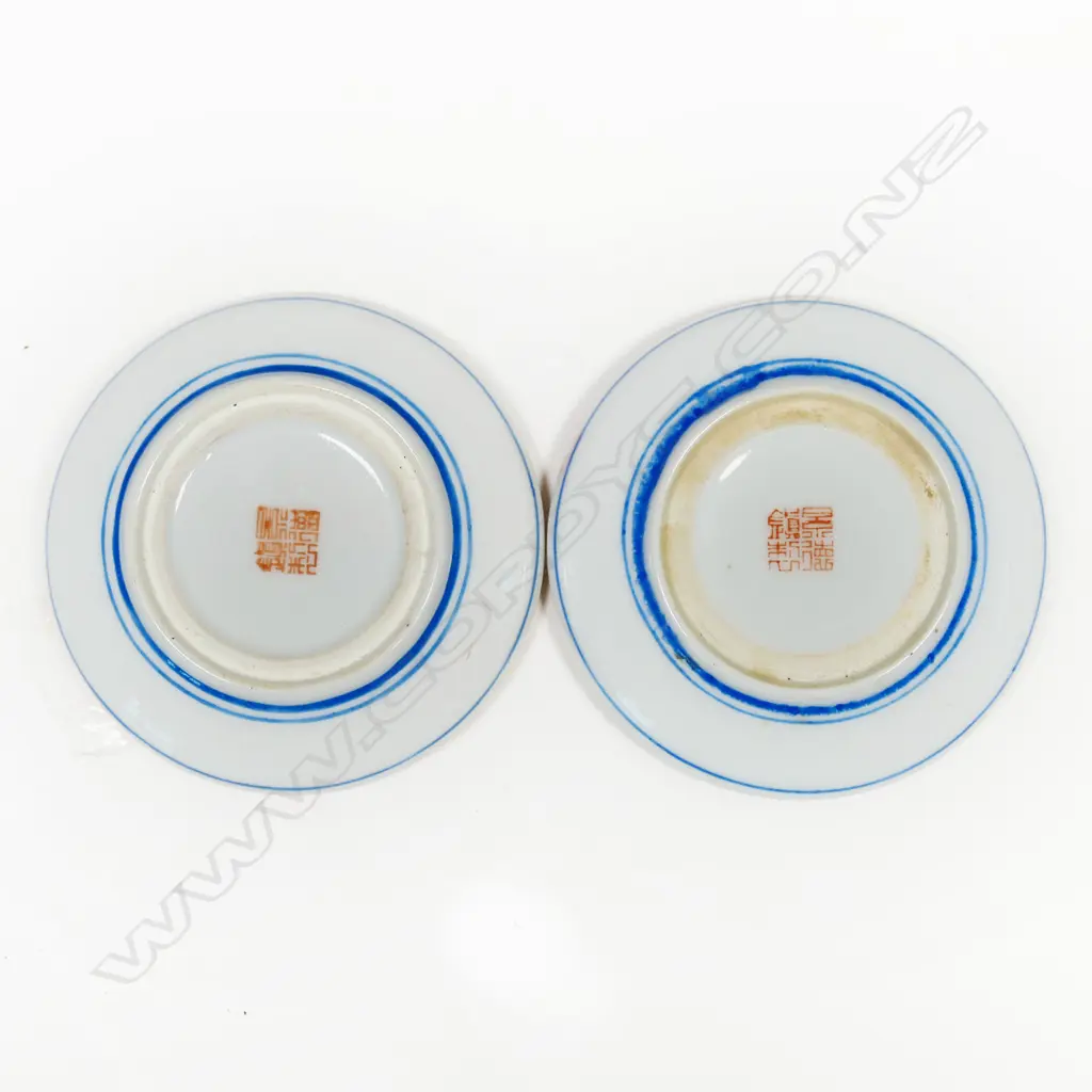 A pair of 20thC Chinese famille rose seal ink boxes Image 1++
