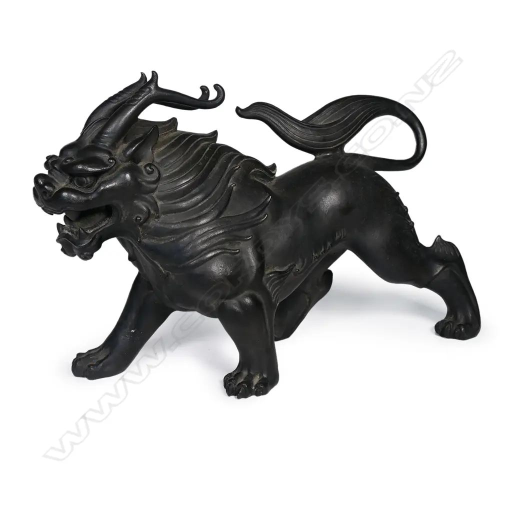 A Japanese solid bronze (wax cast) mythical beast, Image 1++