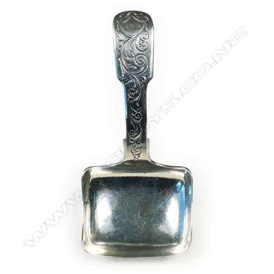 Early Victorian silver caddy spoon,