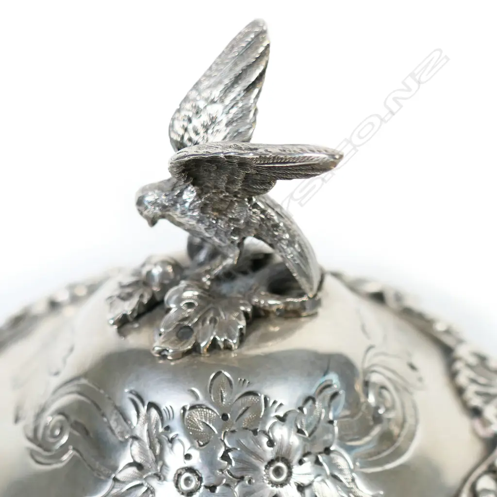 A Victorian silver fancy embossed silver teapot, Image 1++