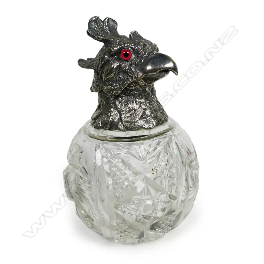 A bachelor’s silver plate and crystal whisky decanter, Image 1++