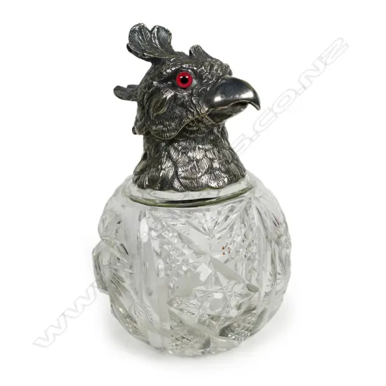 A bachelor’s silver plate and crystal whisky decanter,