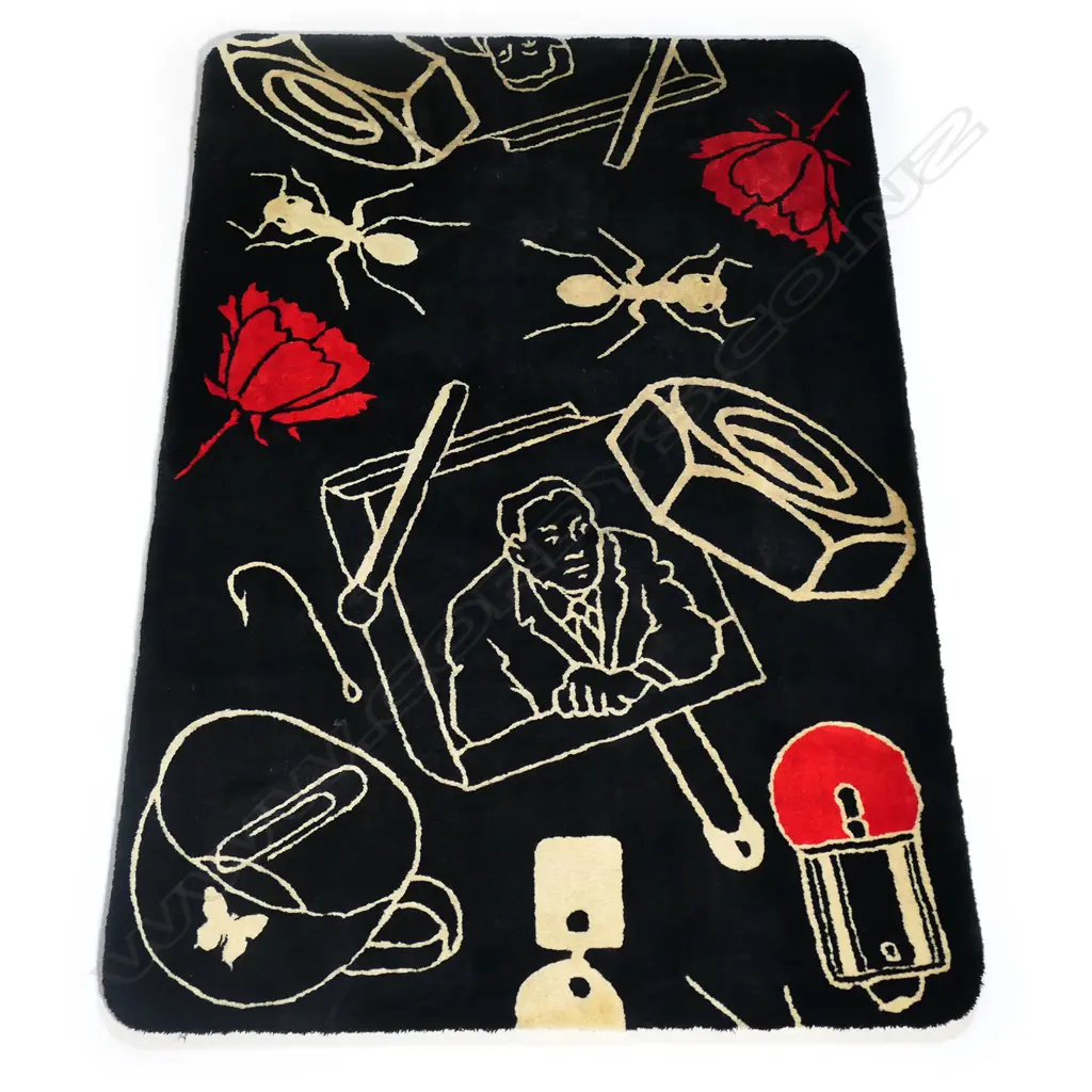 RICHARD KILLEEN, HAND-TUFTED DILANA 'RED ROSE' WOOLEN RUG, 1800 x 1250mm Image 1++