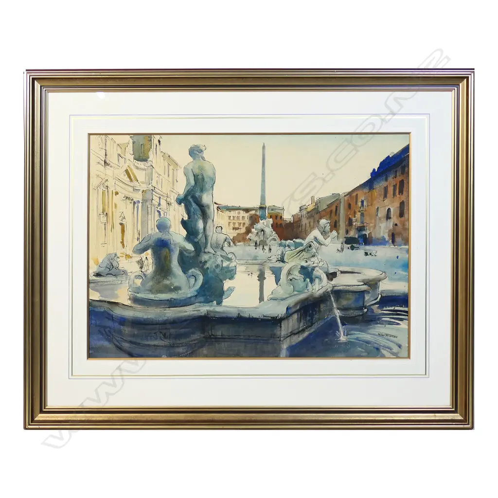 Peter McIntyre (1910-1995), untitled, Piazza Navona, Rome, Italy, Image 1++