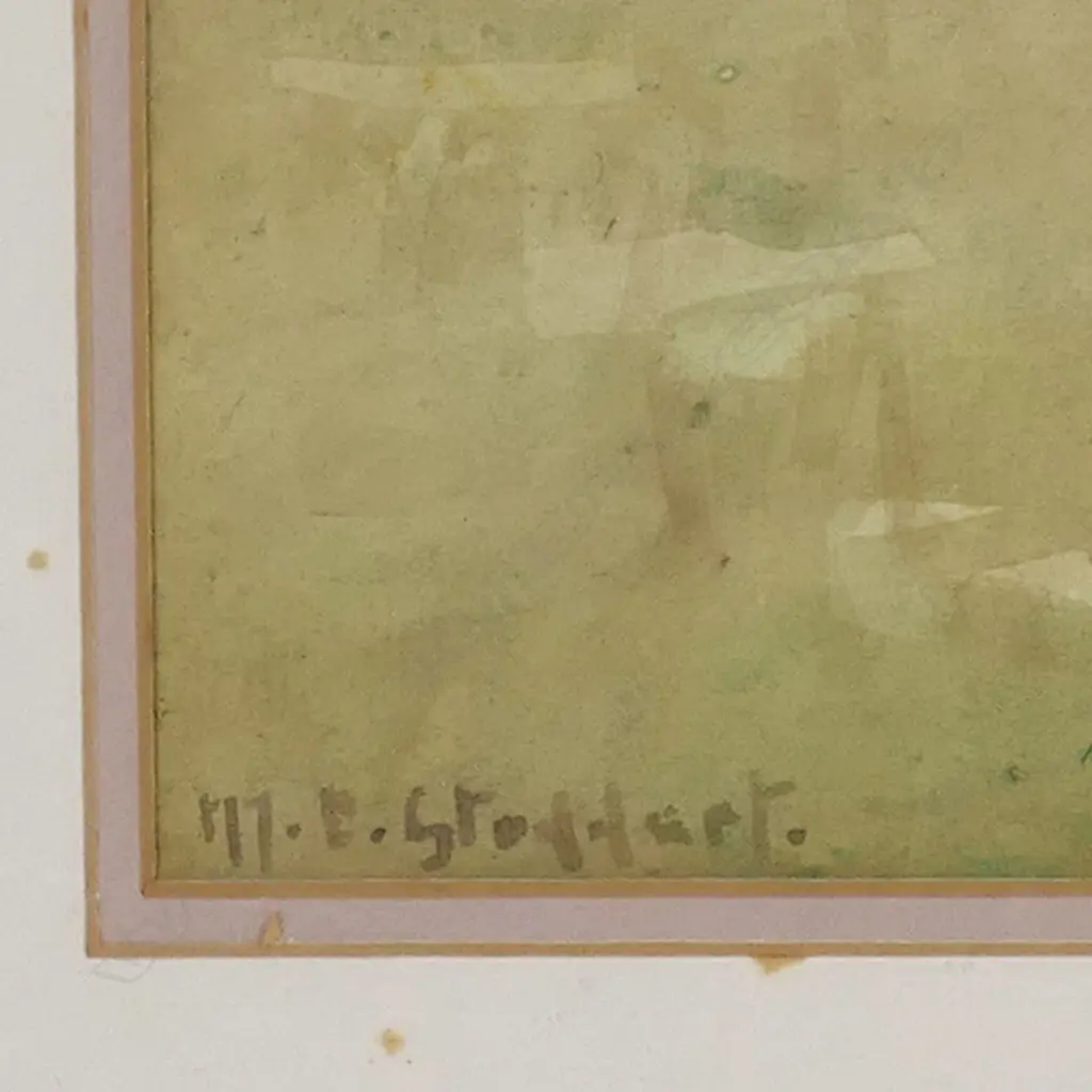 Margaret Olrog Stoddart (NZ 1865-1934) Landscape with sheep, Image 1++