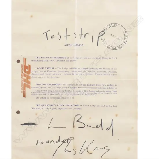 Lionel Budd/et al (NZ working 2000-) 'Test Strip',