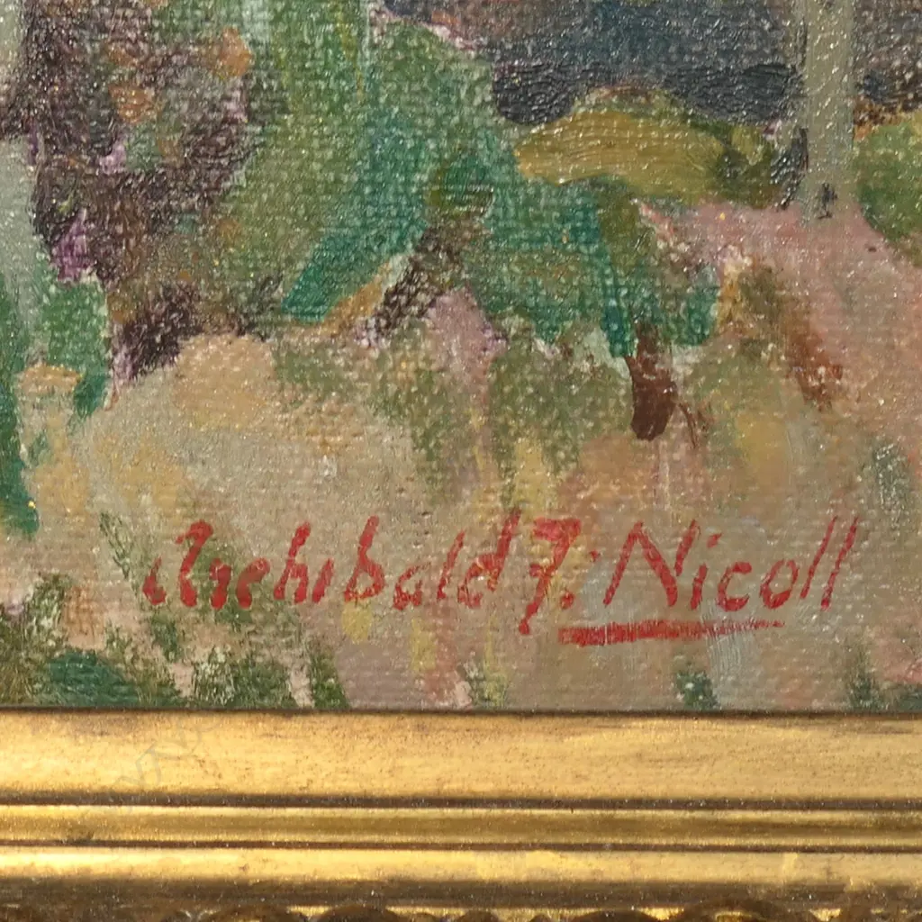 Archibald Nicoll (1886-1953) ‘A Canterbury Byroad, Middleton’, (near Christchurch) c1940, Image 1++