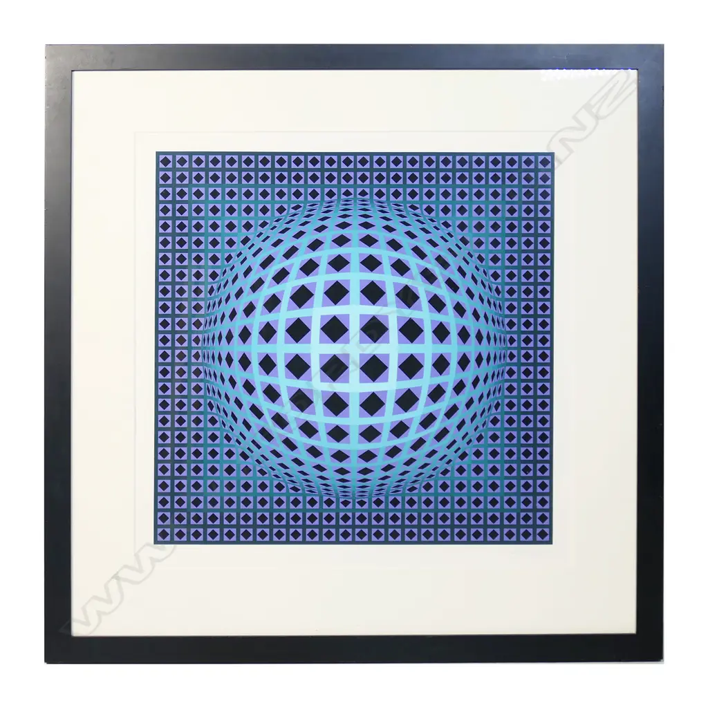 Victor Vasarely (1906-1997) Untitled (purple and green), Image 1++
