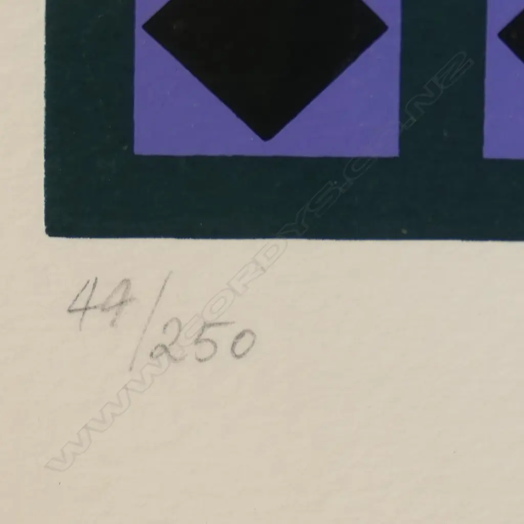 Victor Vasarely (1906-1997) Untitled (purple and green), Image 1++