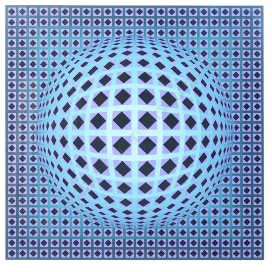 Victor Vasarely (1906-1997) Untitled (purple and green),