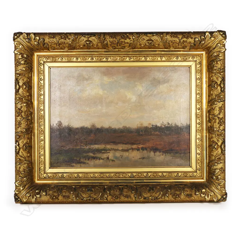 Gijsbertus Derksen (Netherlands 1870-1920), Wetland landscape, Image 1++