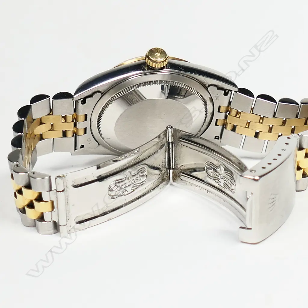 A gent's 18ct gold and stainless steel ROLEX oyster perpetual, datejust wrist watch, Image 1++