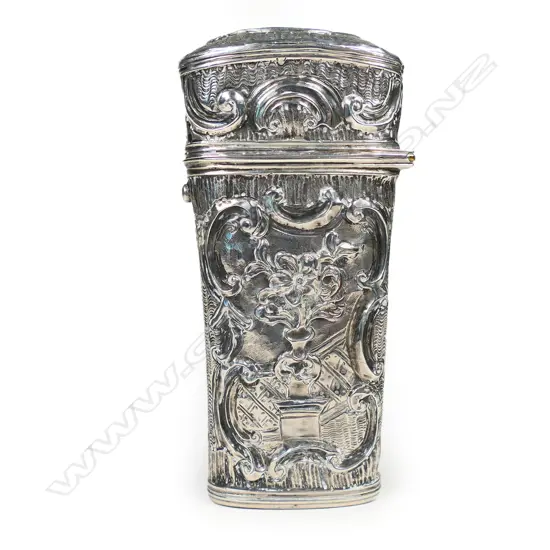 A Continental silver etui,
