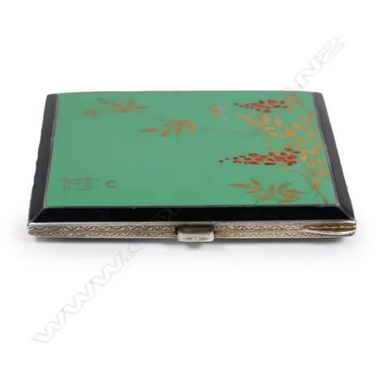 A good European silver and enamel Art Deco cigarette box,