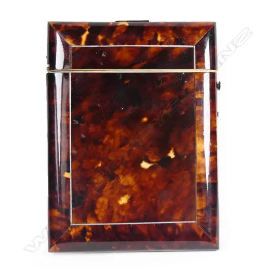 A Victorian tortoiseshell card case,