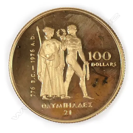 22ct gold 1976 proof Canadian Montreal Olympic coin,