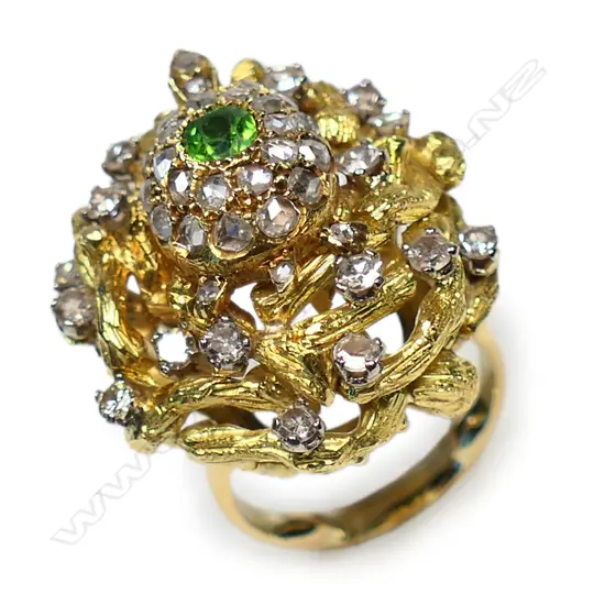 A vintage 18ct and 14ct gold cocktail ring,