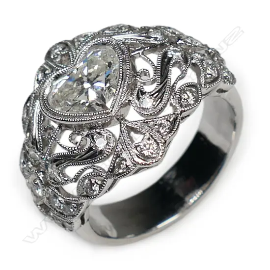 An 18ct white gold and diamond dress ring,